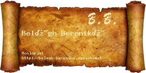 Belágh Bereniké névjegykártya